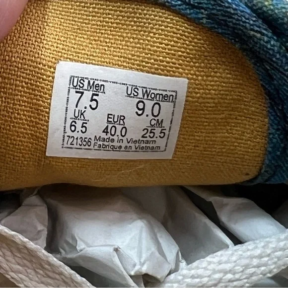 Vans x Van Gogh Museum Self Portrait Sneakers Unisex Shoe Men 7.5 Women 9 - Picture 6 of 9